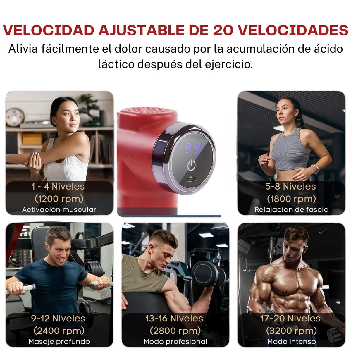 VICTORIA - Masajeador de 20 niveles de relajación para una recuperación muscular