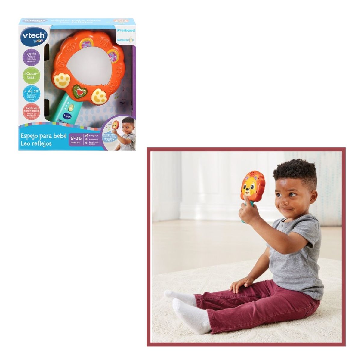 GENERICO - JUGUETE INTERACTIVO ESPEJO PARA BEBÉ LEO REFLEJOS - VTECH