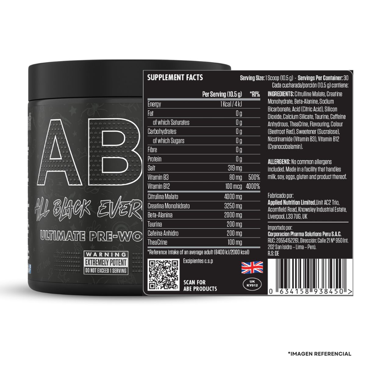 Applied Nutrition - ABE Ultimate 30 Serv. Pre entreno - Sour Gummy Bear