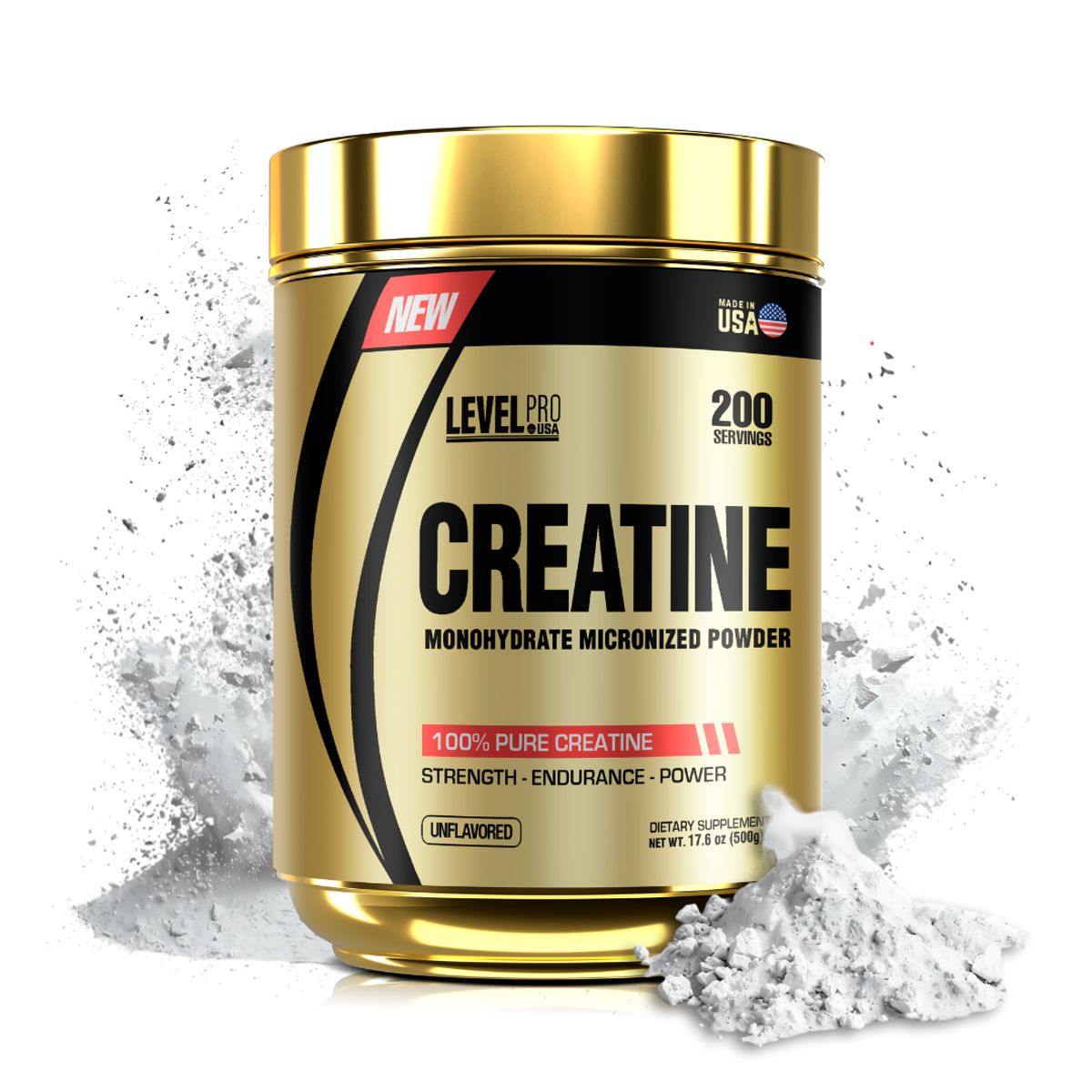 LEVEL PRO - Creatina Level Pro 500 g - Creatina Monohidratada y Micronizada