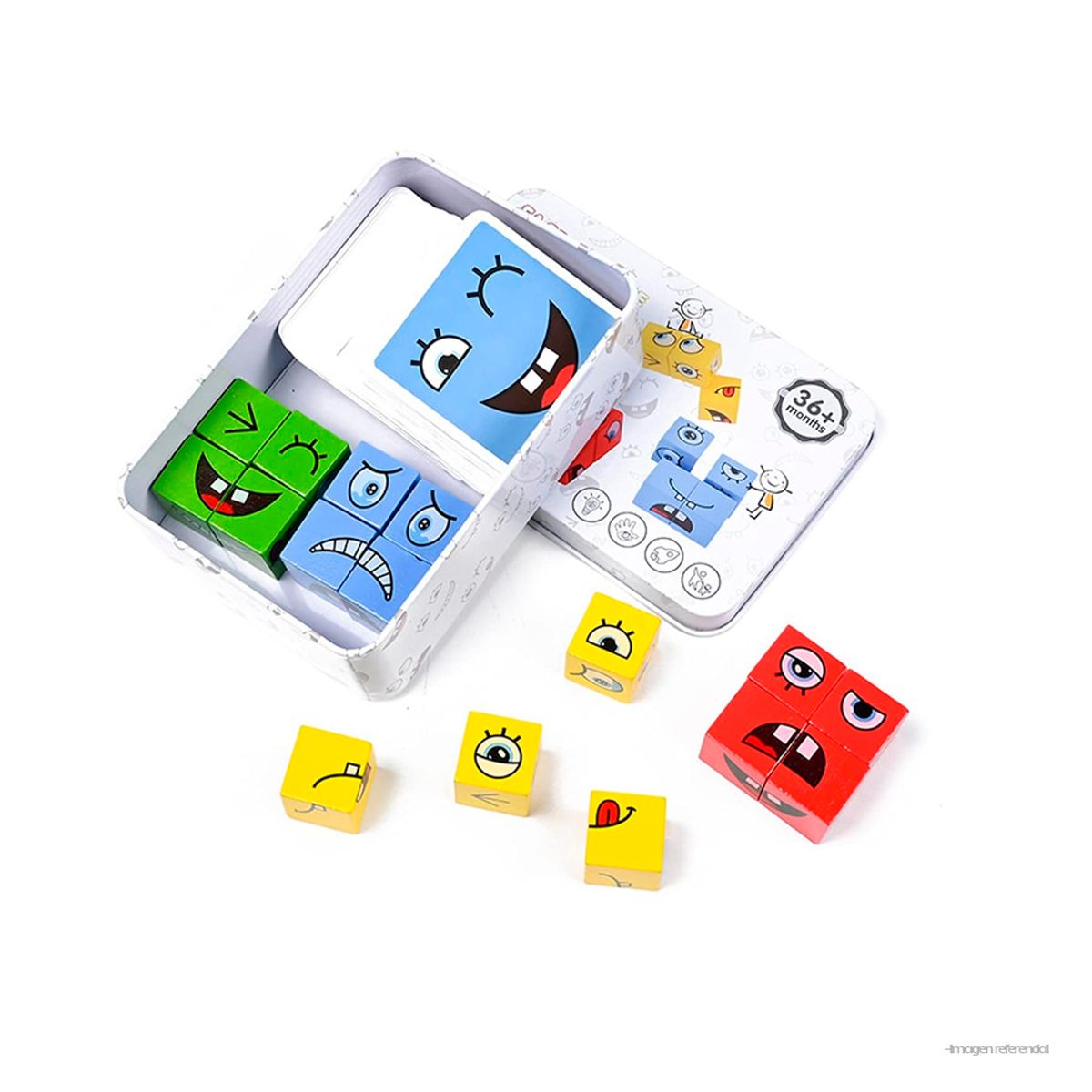 GENERICO - JUEGO DE CUBOS DIDACTICO DE EMOCIONES PARA NIÑOS