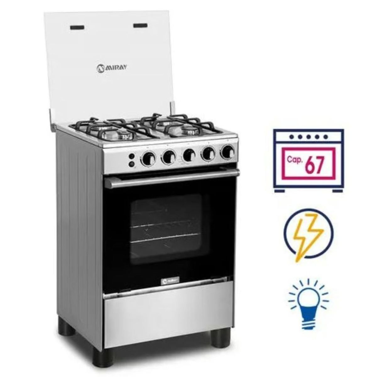 MIRAY - Cocina a GLP Miray Olmo 4 Hornillas