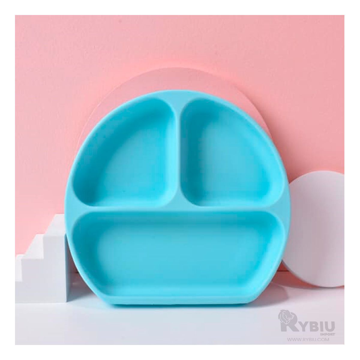 RYBIU IMPORT - Vajilla con Base Infantil en Celeste Y+Regalo Stickers