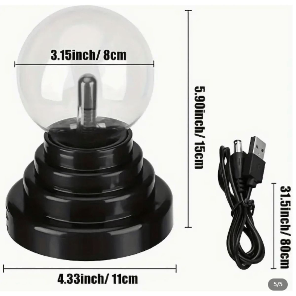 GENERICO - Lámpara Escritorio Bola De Cristal Tesla Energía Bobina Foco