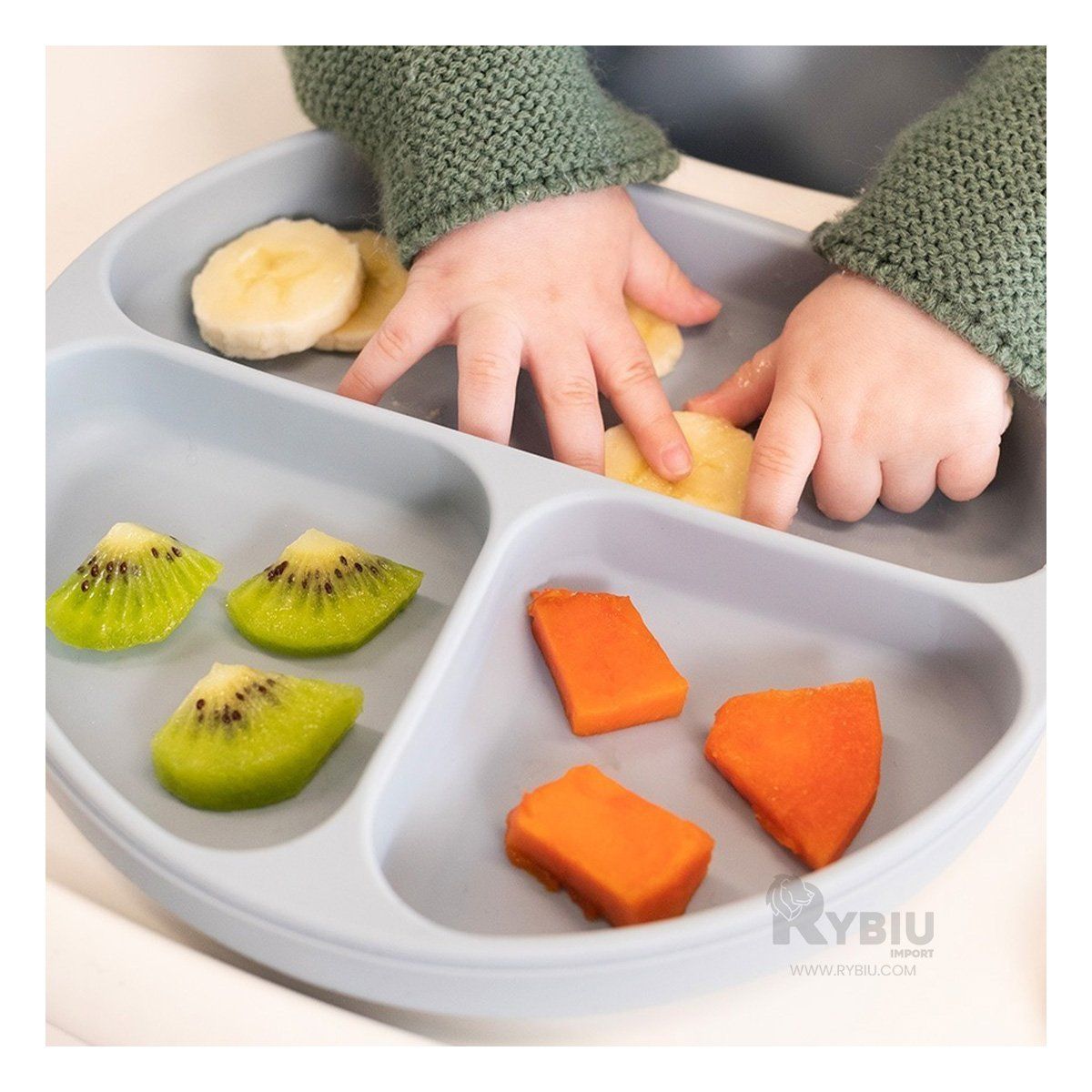 GENERICO - Plato de Bebe Seguro en Color Plomo Y+Regalo Agendita