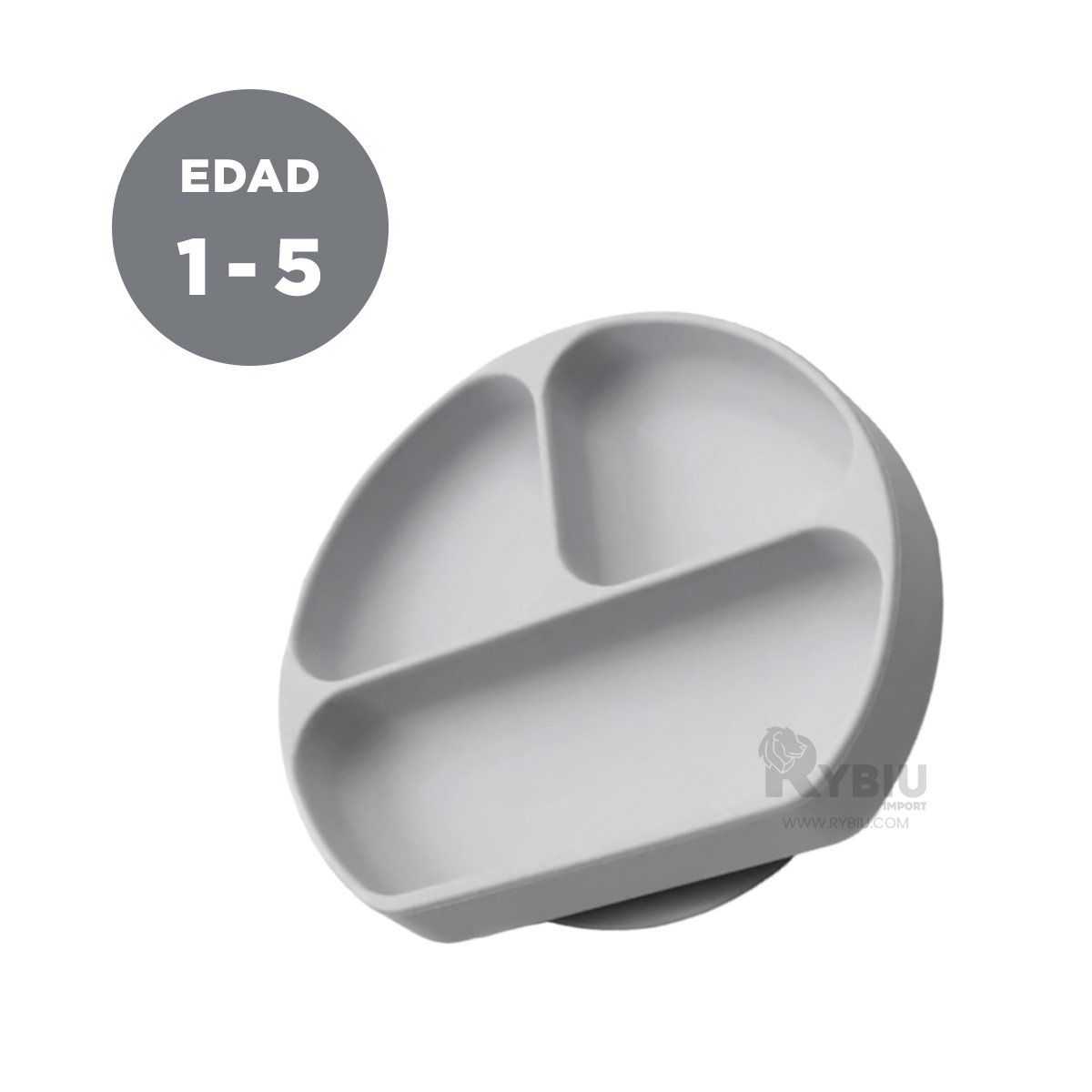 GENERICO - Plato de Bebe Seguro en Color Plomo Y+Regalo Agendita