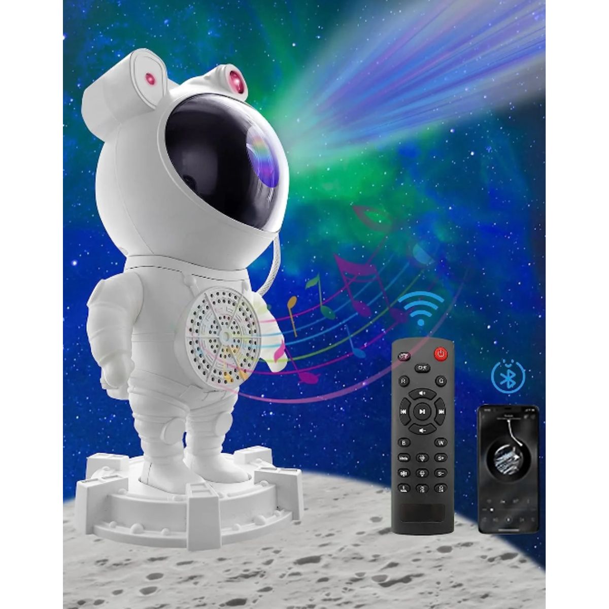 GENERICO - Proyector astronauta Musica y luz galaxias nebulosas