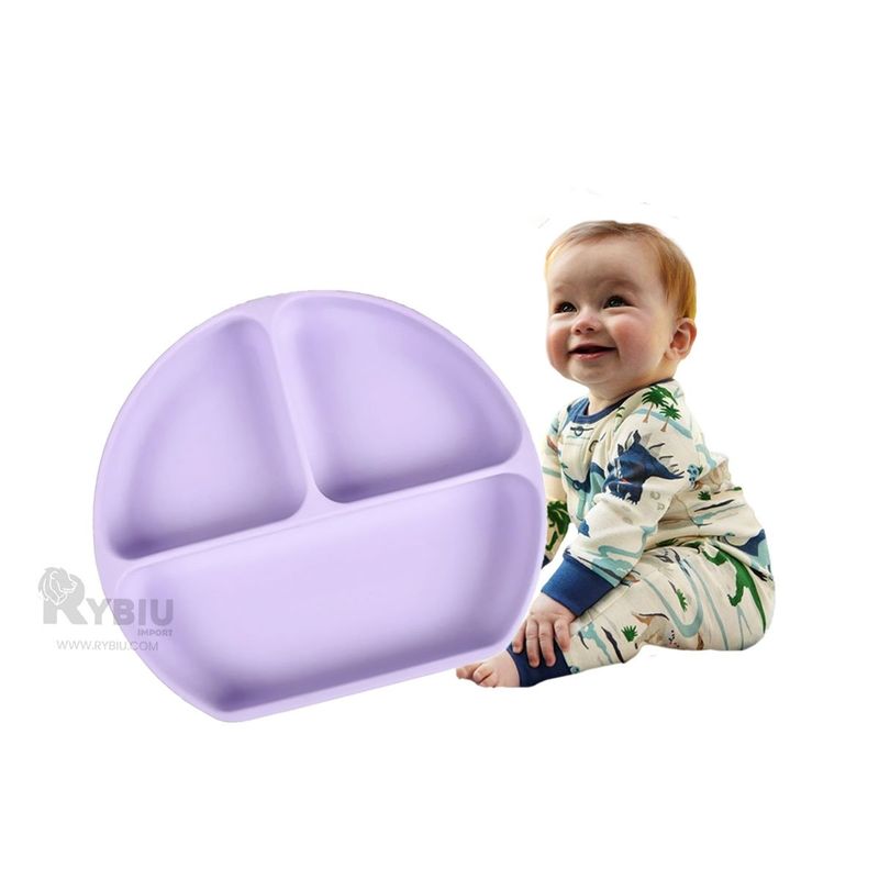 GENERICO - Vajilla con Base Infantil en Color Lila Y+Regalo Stickers