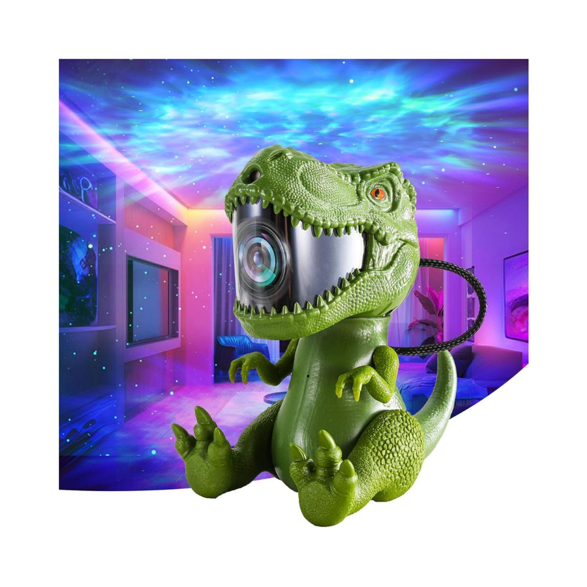 GENERICO - Lampara de proyección galaxia con diseño de dinosaurio proyector KIDS