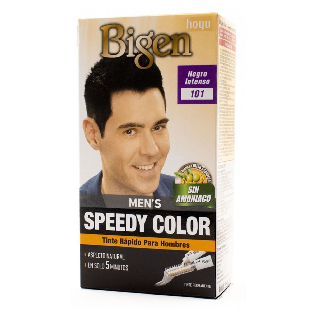BIGEN - Tinte de cabello en crema Bigen Mens Speedy Color 101 Negro intenso