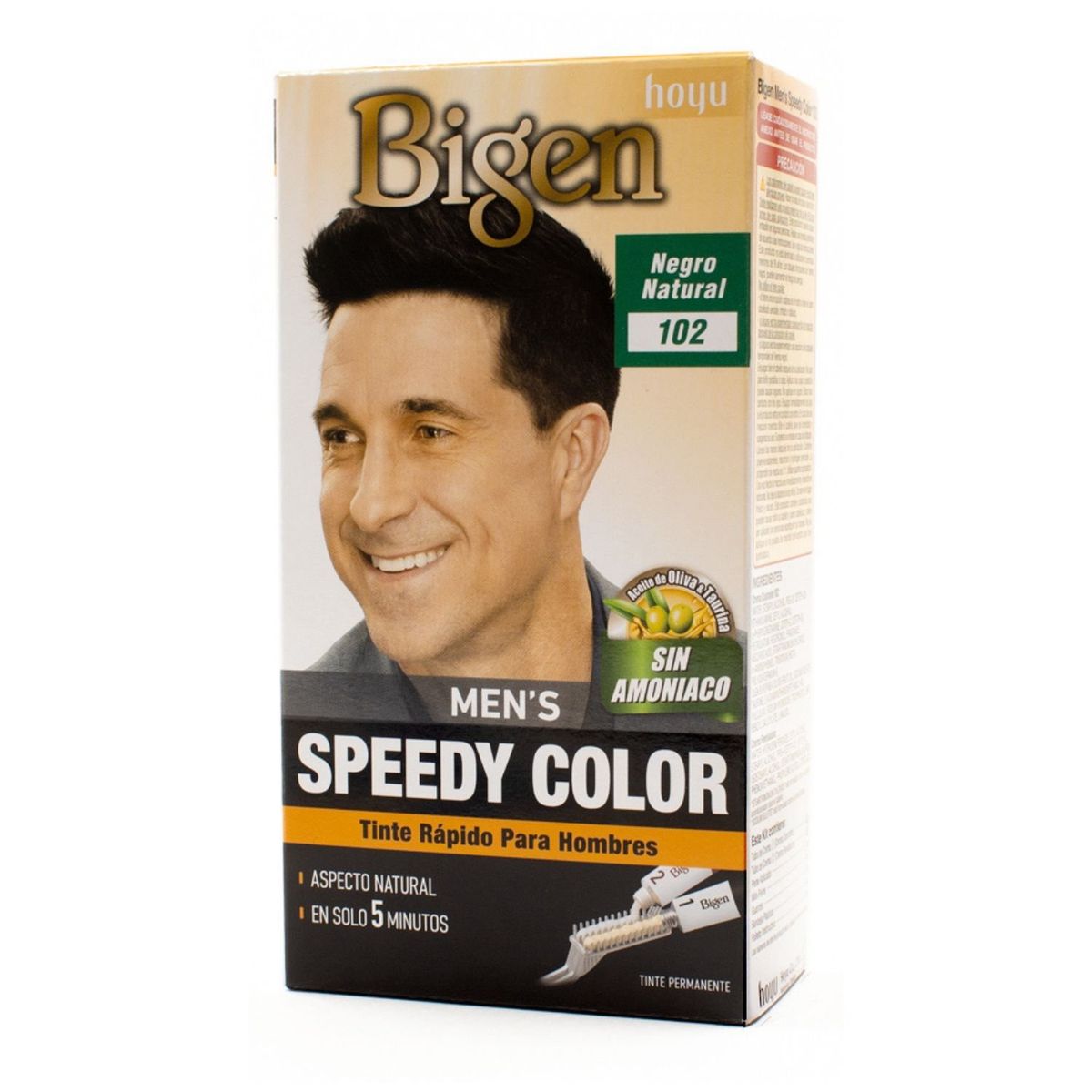 BIGEN - Tinte de cabello en crema Bigen Mens Speedy Color 102 Negro Natural