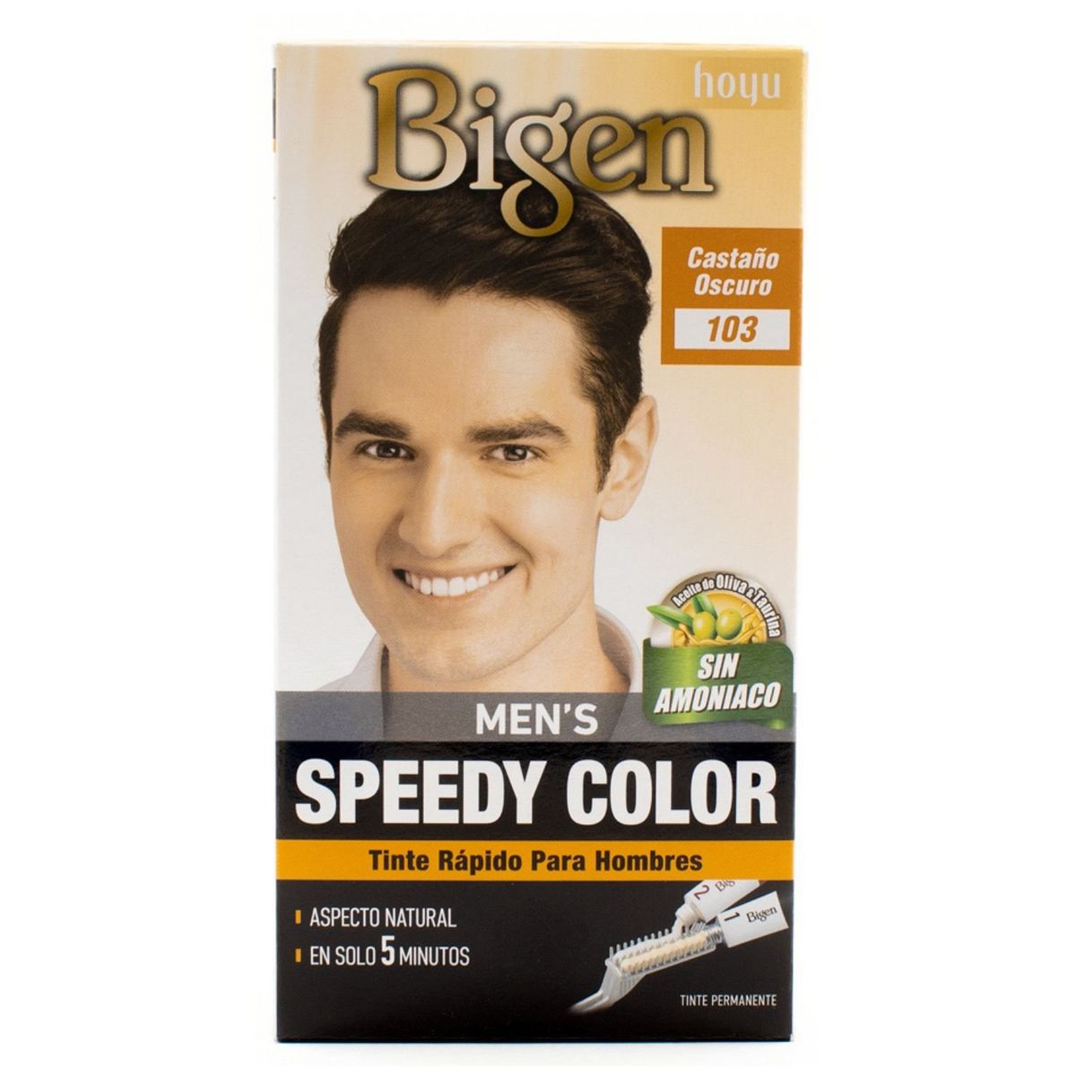 BIGEN - Tinte de cabello en crema Bigen Mens Speedy Color 103 Castaño Oscuro