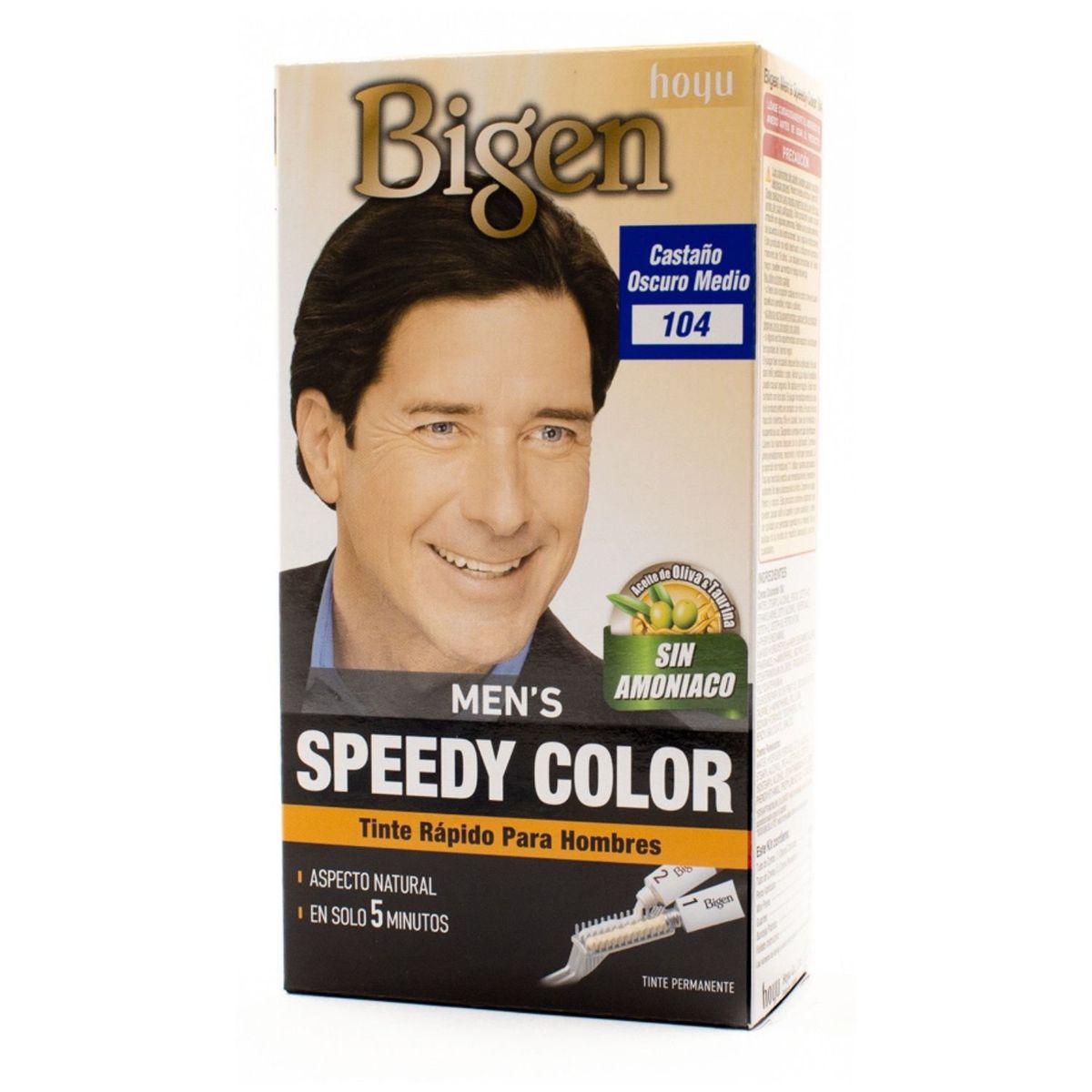 BIGEN - Tinte de cabello en crema Bigen Mens Speedy Color 104 Castaño Oscuro Medio