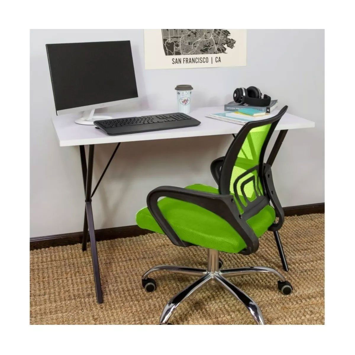 GENERICO - Silla De Oficina Escritorio Ergonómica Ejecutiva Verde