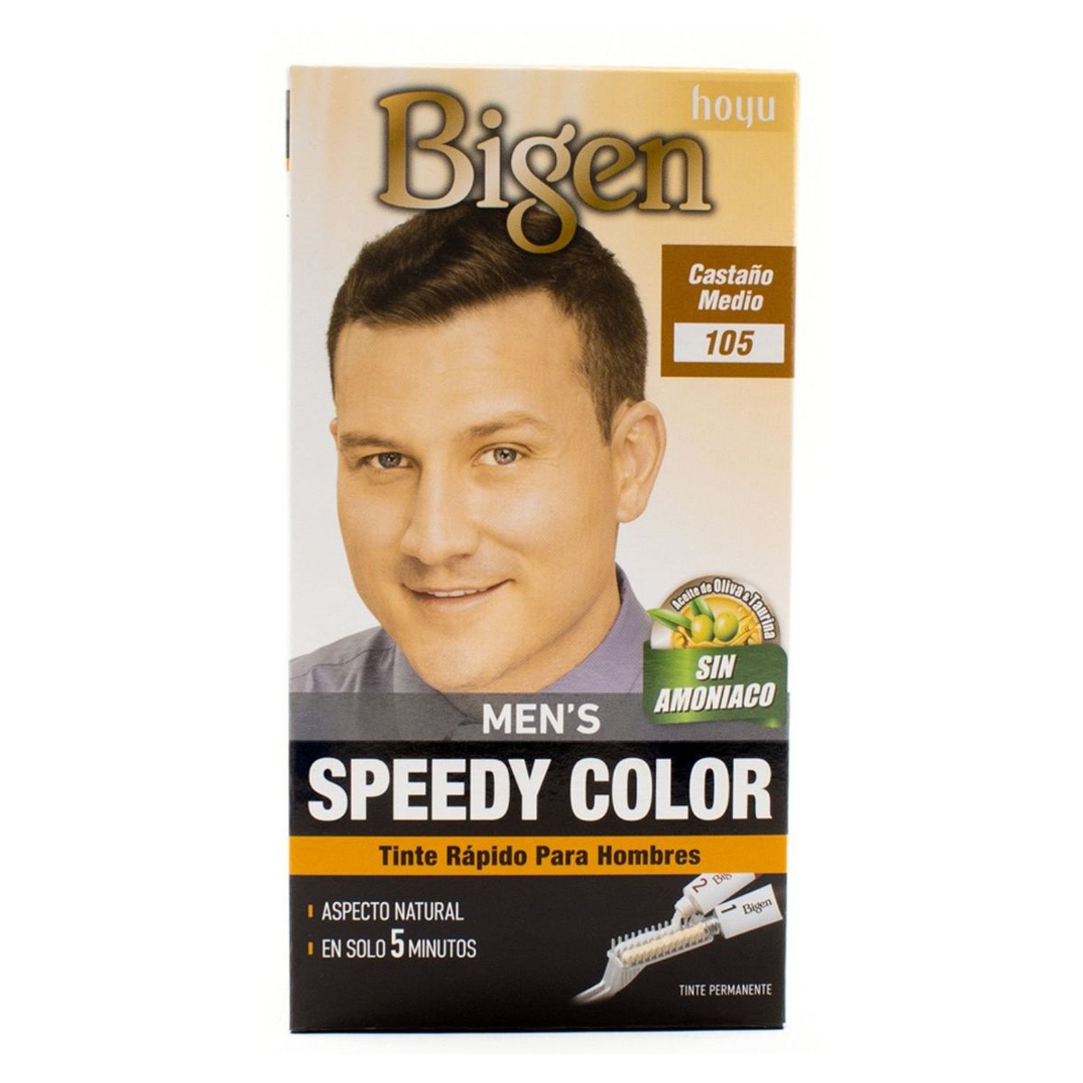 BIGEN - Tinte de cabello en crema Bigen Mens Speedy Color 105 Castaño medio