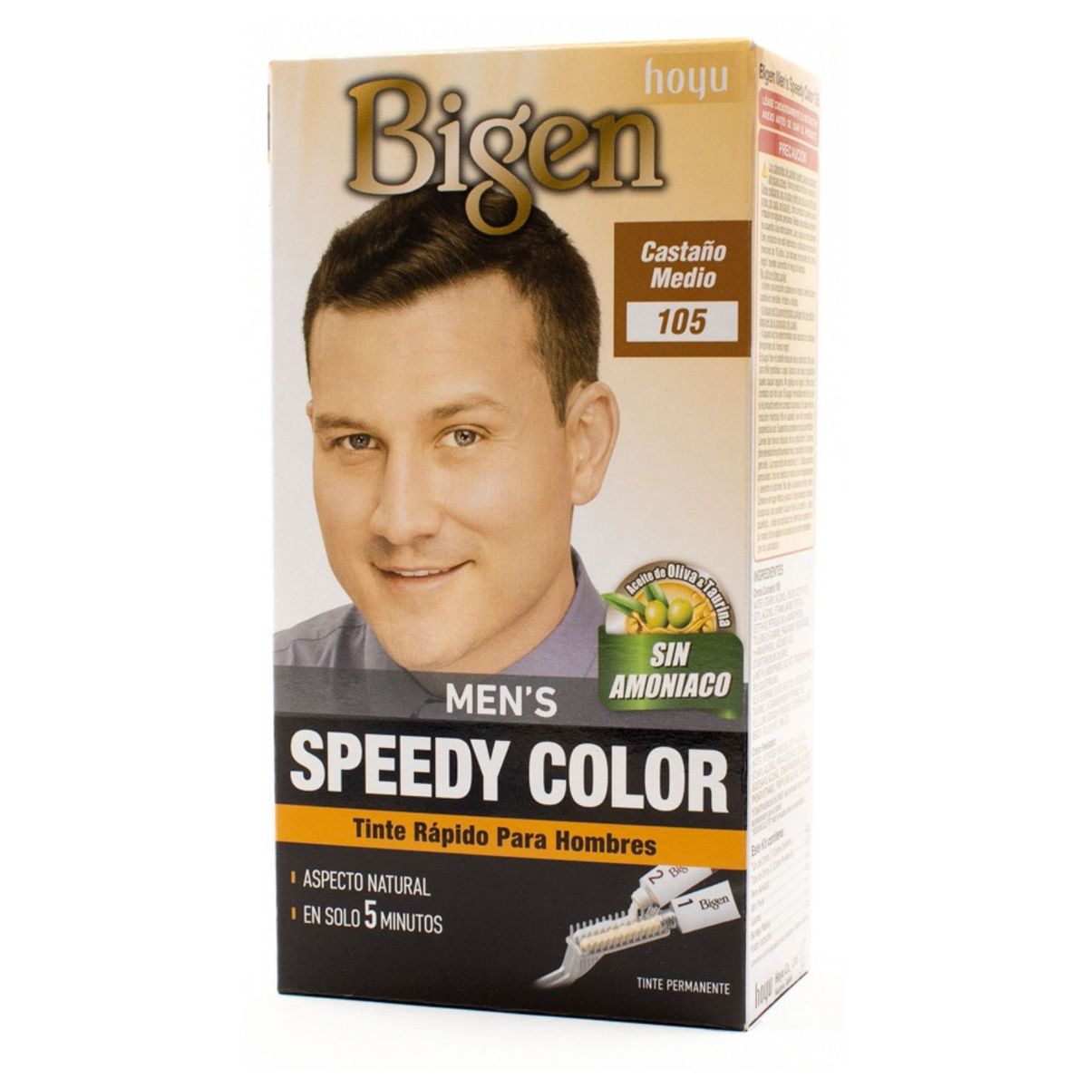 BIGEN - Tinte de cabello en crema Bigen Mens Speedy Color 105 Castaño medio