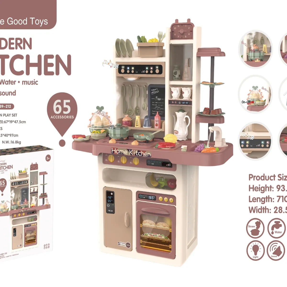 GENERICO - Cocina Infantil Juego con Luz, Sonido Y Agua 42 piezas