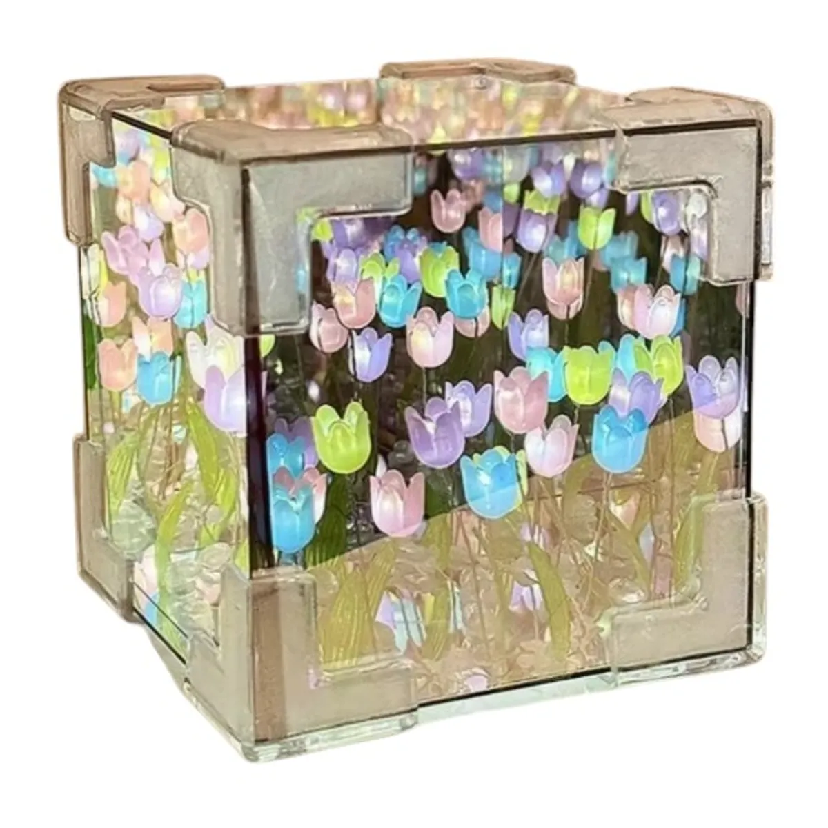 GENERICO - Cubo Lampara de Tulipanes Infinito Multicolor Armado