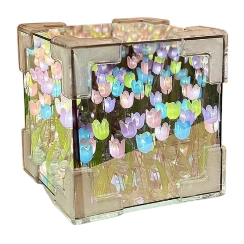 GENERICO - Cubo Lampara de Tulipanes Infinito Multicolor Armado
