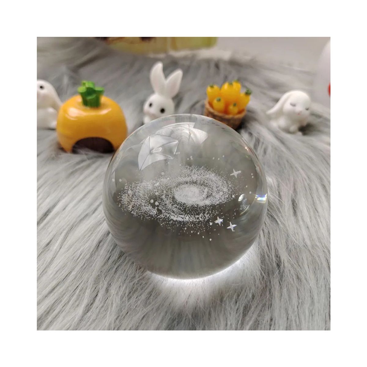 GENERICO - Lampara de mesa de vidrio con diseño de Rueda de fortuna Luz cálida