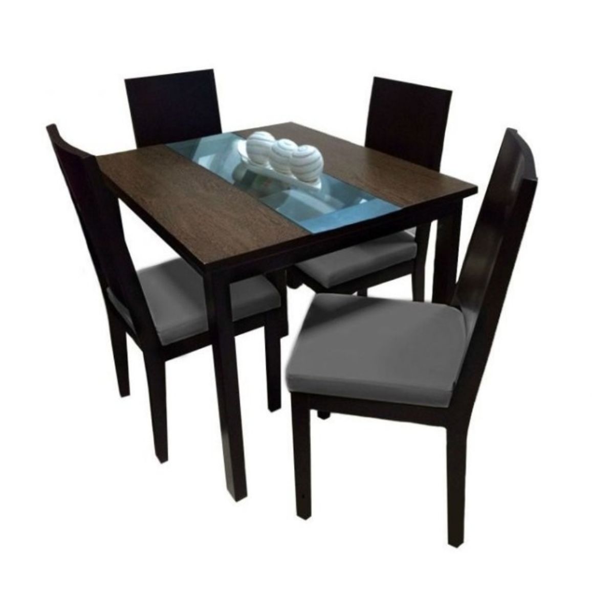 HOGAR & SPACIOS - HYS COMEDOR 4 SILLAS LIF GRIS