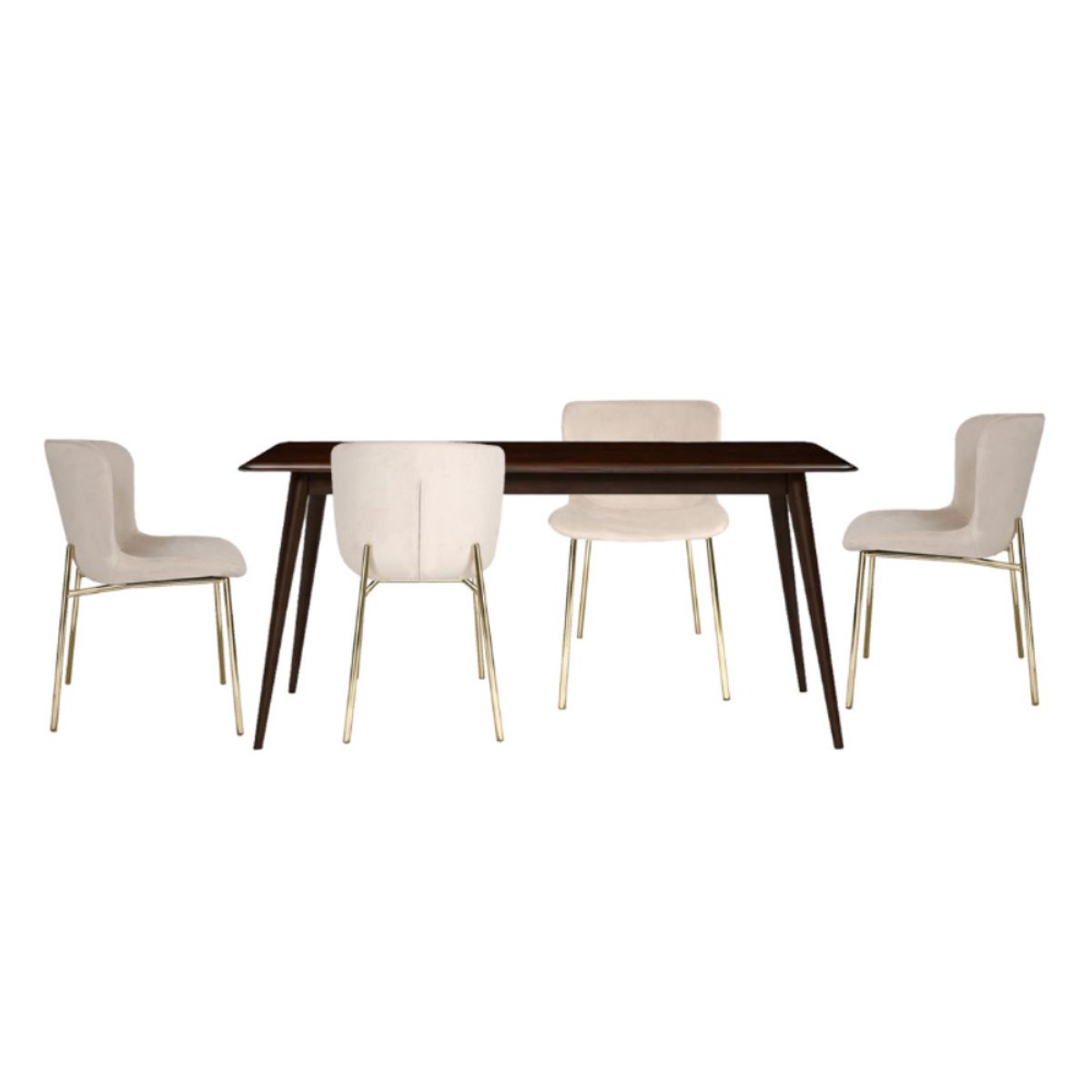 HOGAR & SPACIOS - HYS COMEDOR 4 SILLAS LIA BEIGE