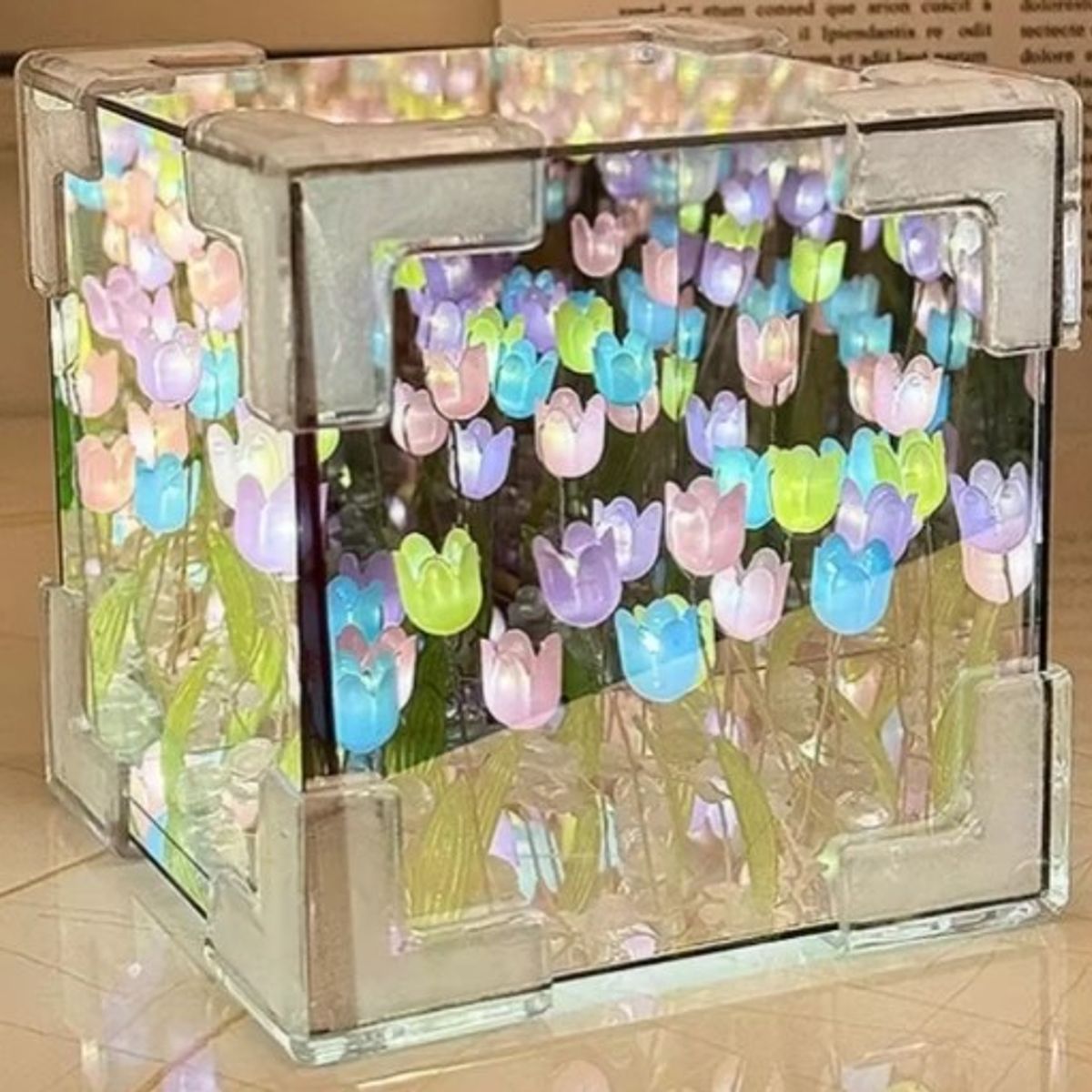 GENERICO - Cubo Lampara de Tulipanes Infinito Multicolor para Armar