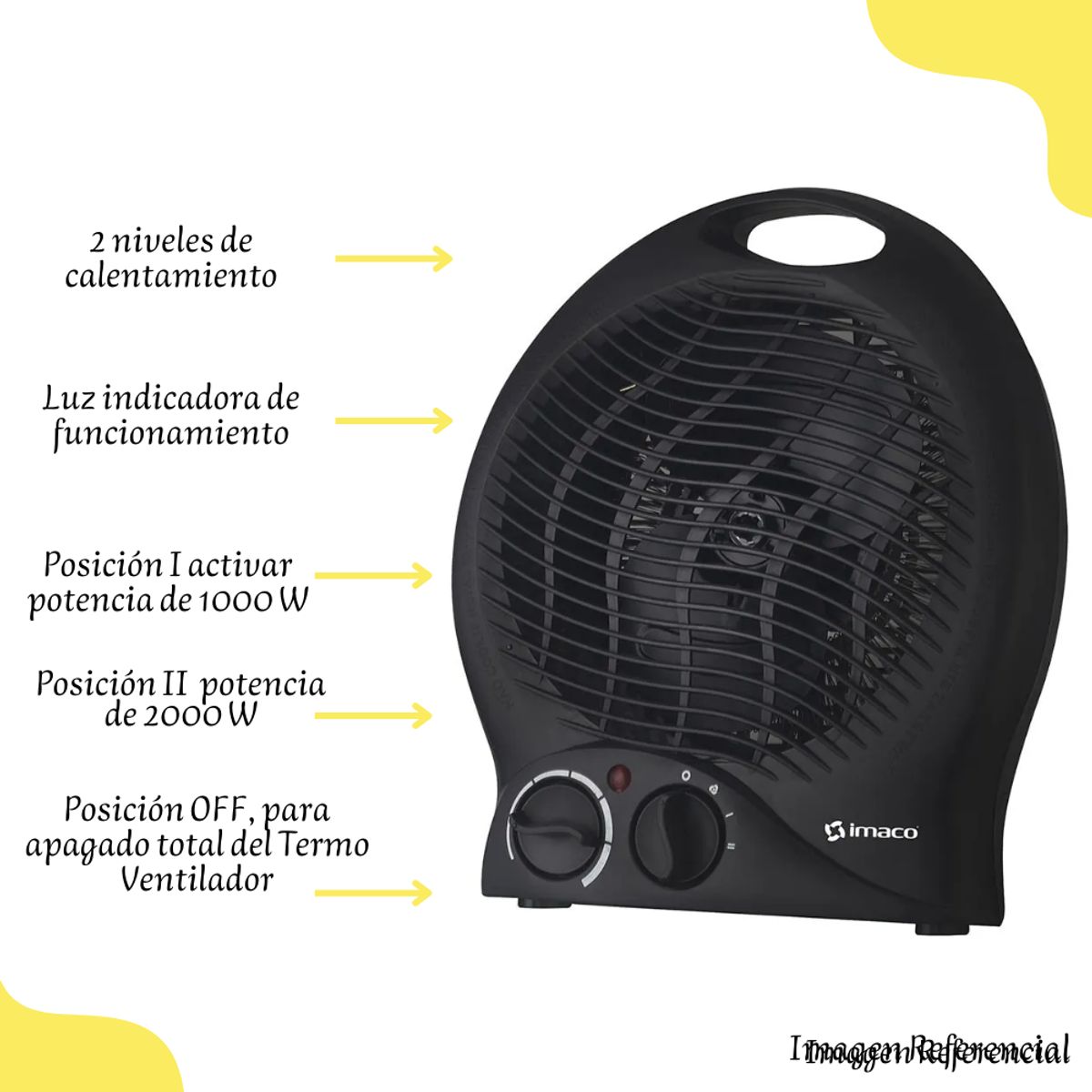 IMACO - Termo Ventilador Portátil Imaco NF15C
