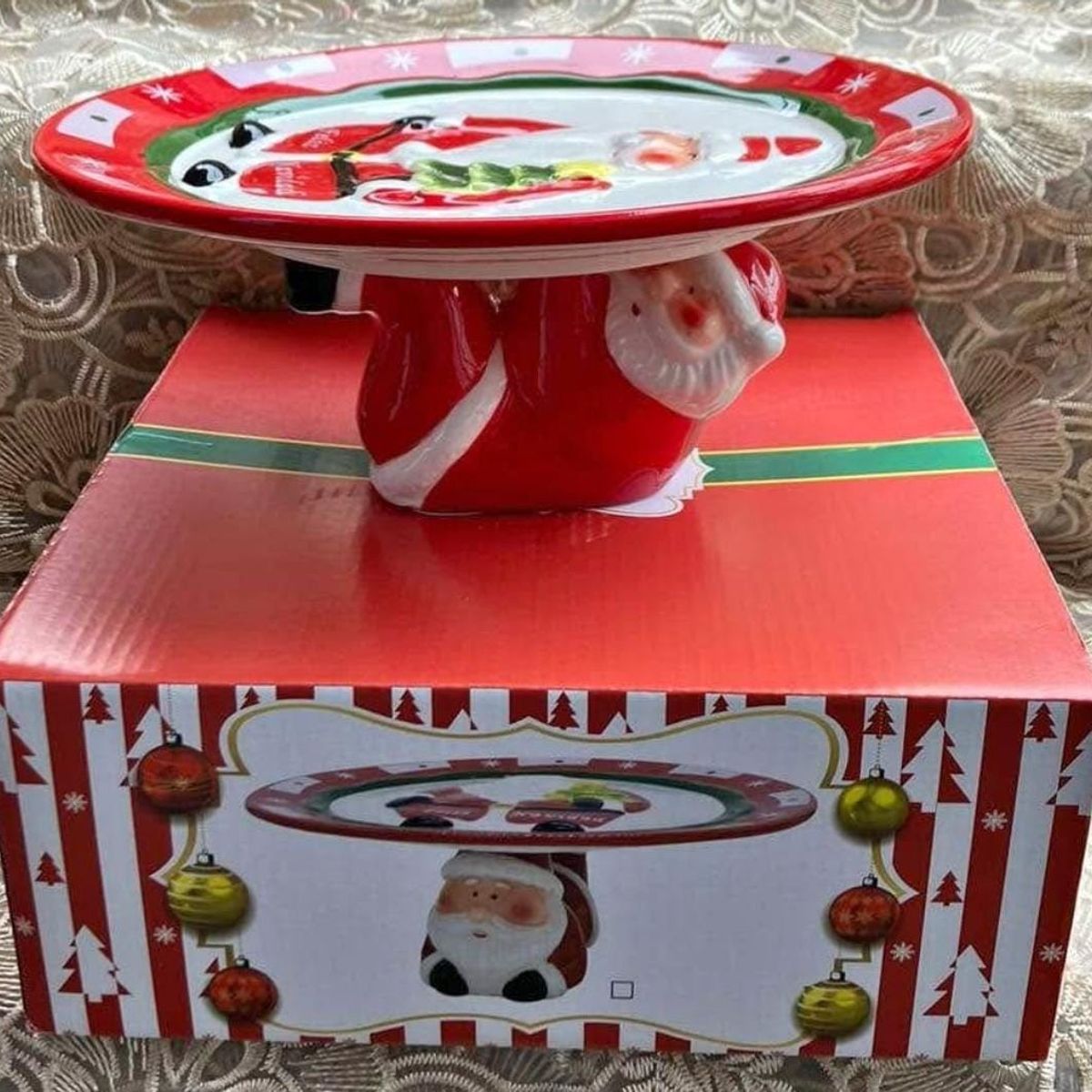 GENERICO - Porta Paneton Navideño con diseño de Papa Noel