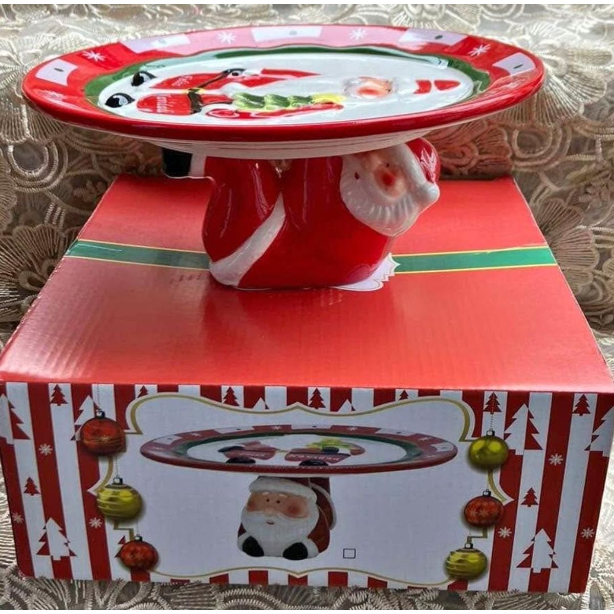 GENERICO - Porta Paneton Navideño con diseño de Papa Noel