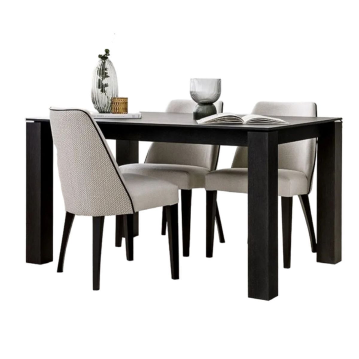 HOGAR & SPACIOS - HYS COMEDOR 4 SILLAS DARK BEIGE