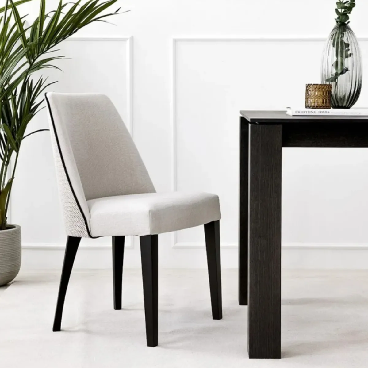 HOGAR & SPACIOS - HYS COMEDOR 4 SILLAS DARK BEIGE