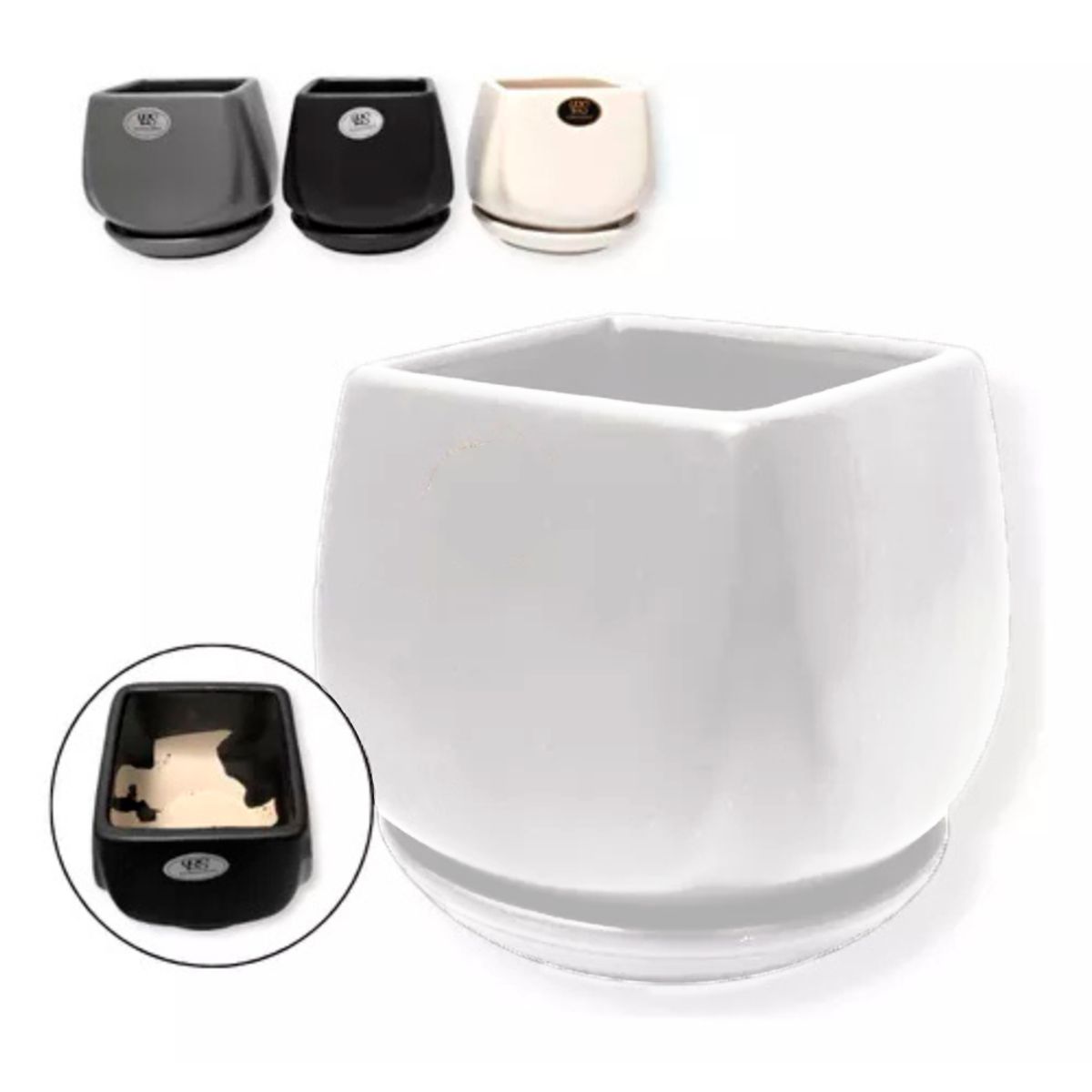 INSPIRA - Maceta de Cerámica con Base Fija