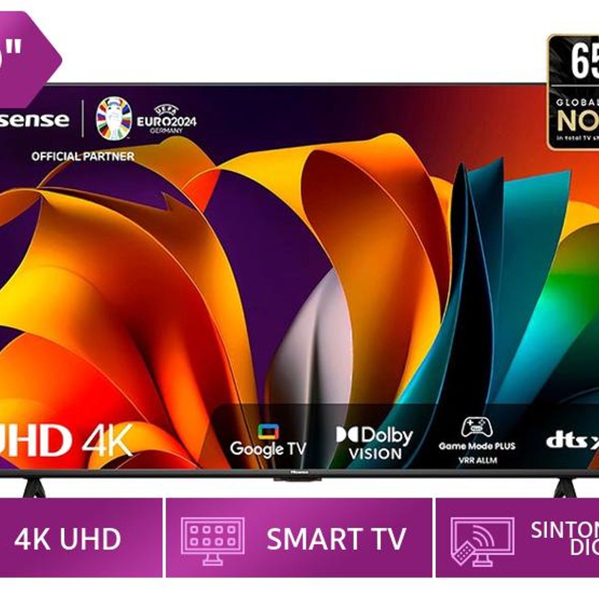 HISENSE - TV Hisense 65 LED 4K UHD Google TV 65A6NA