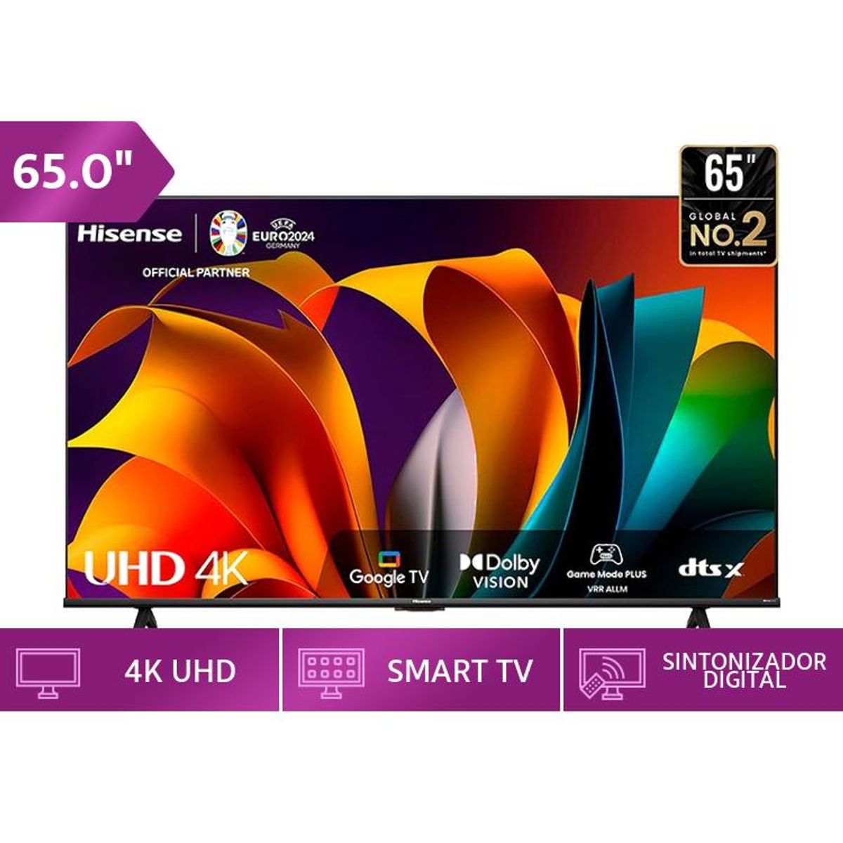HISENSE - TV Hisense 65 LED 4K UHD Google TV 65A6NA