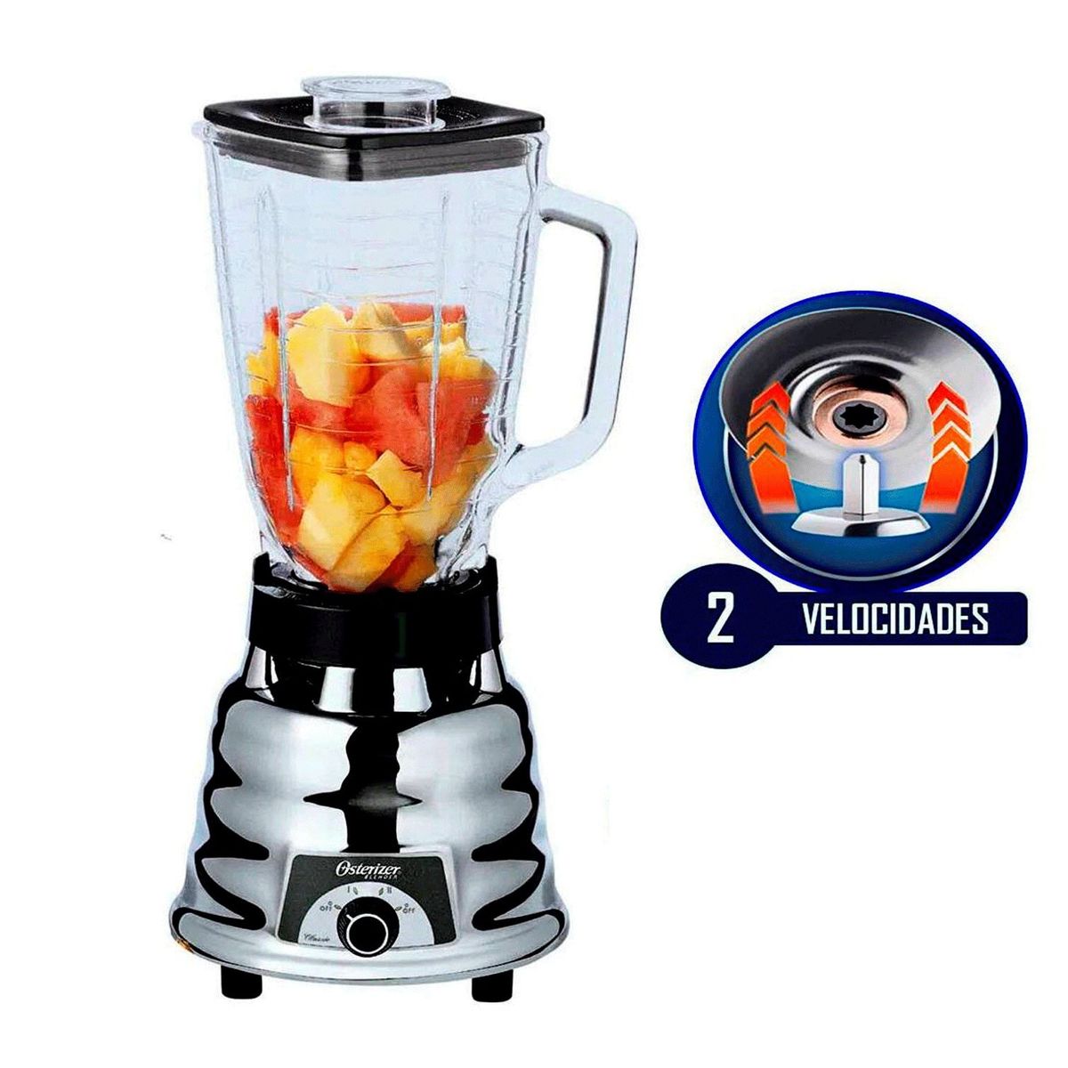 OSTER - OSTER LICUADORA 2 VELOCIDADES 250-22 PLATEADO