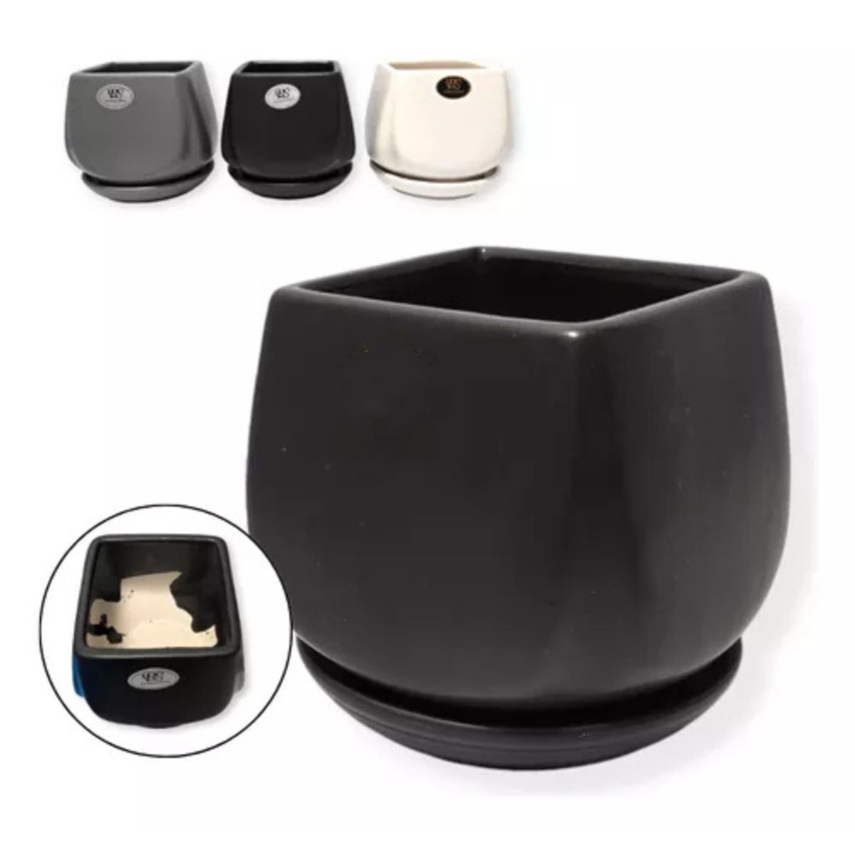 INSPIRA - Maceta de Cerámica con Base Fija