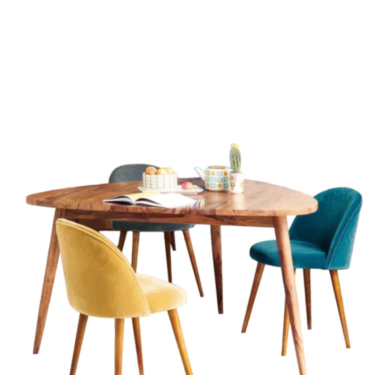 HOGAR & SPACIOS - HYS COMEDOR 3 SILLAS DAVID VERDE MAR