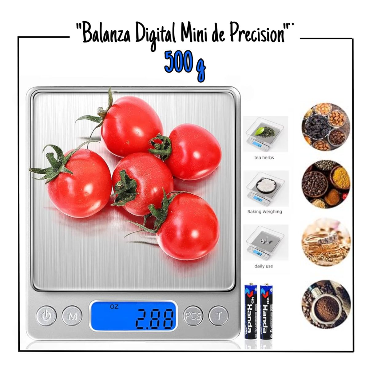 GENERICO - Balanza Digital Mini de Precision - Acero