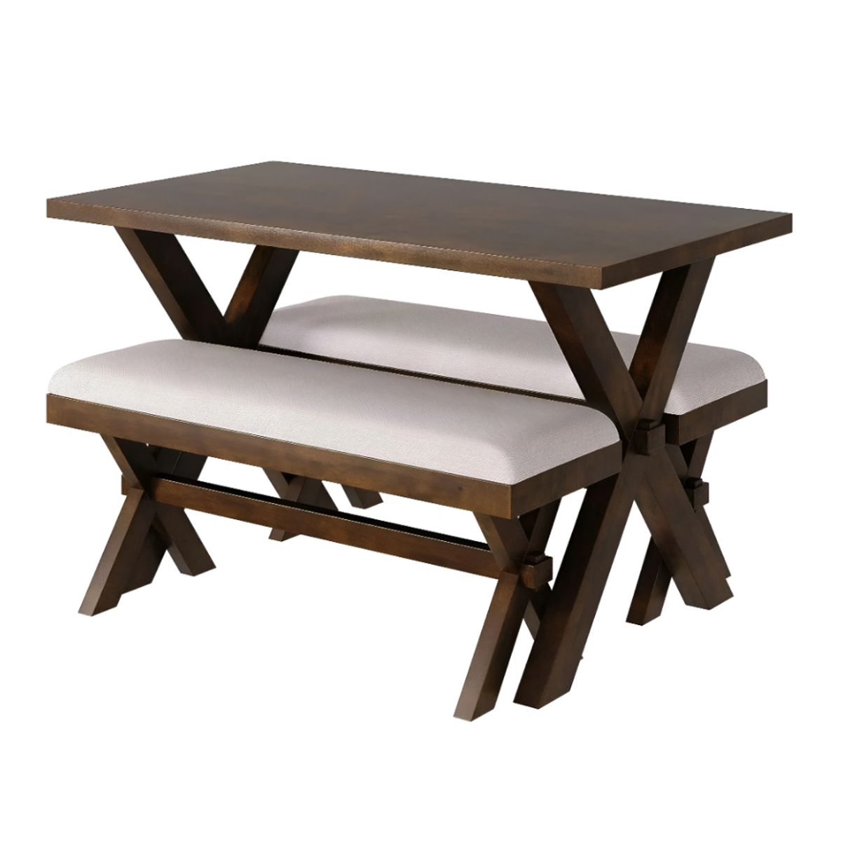 HOGAR & SPACIOS - HYS COMEDOR 2 BANQUETAS DELIT MARRON OSCURO