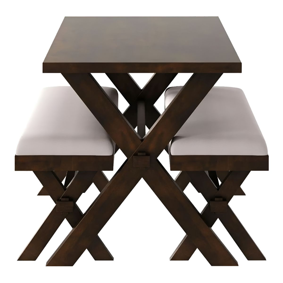 HOGAR & SPACIOS - HYS COMEDOR 2 BANQUETAS DELIT MARRON OSCURO