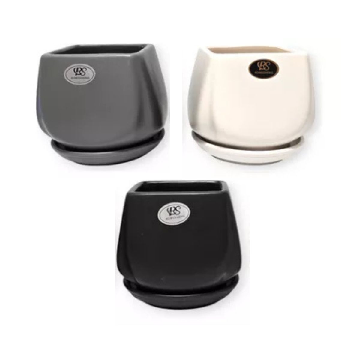 HYGGE - Maceta de Cerámica con Base Fija