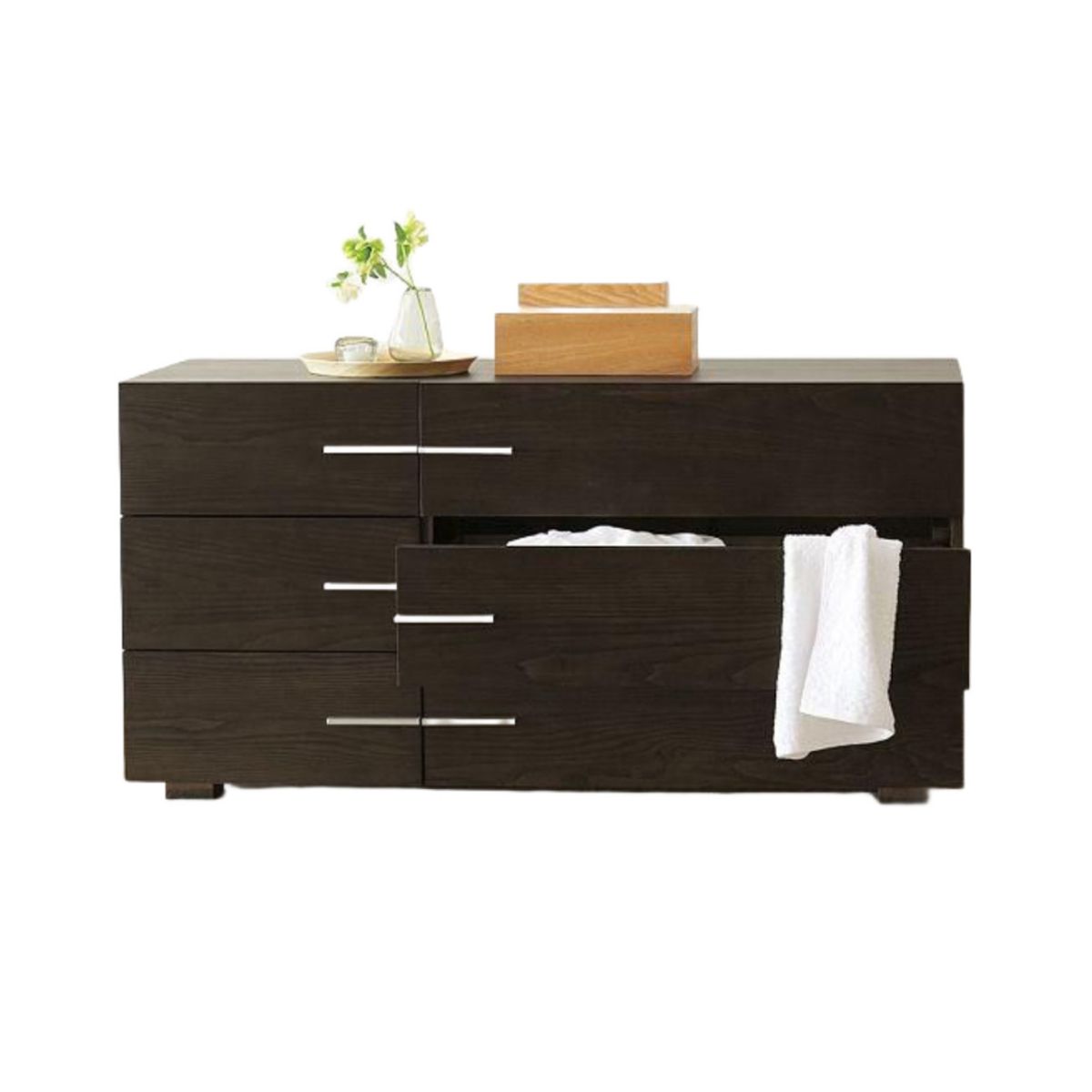 HOGAR & SPACIOS - HYS COMODA 3 CAJONES GALBA MARRON OSCURO