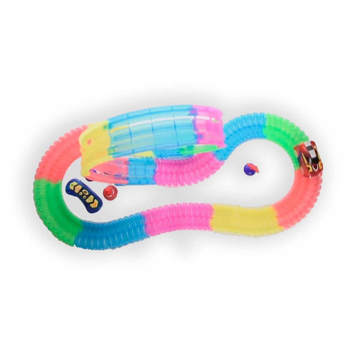 GENERICO - Juguete Pista Luminosa Led a Control Remoto134 Piezas