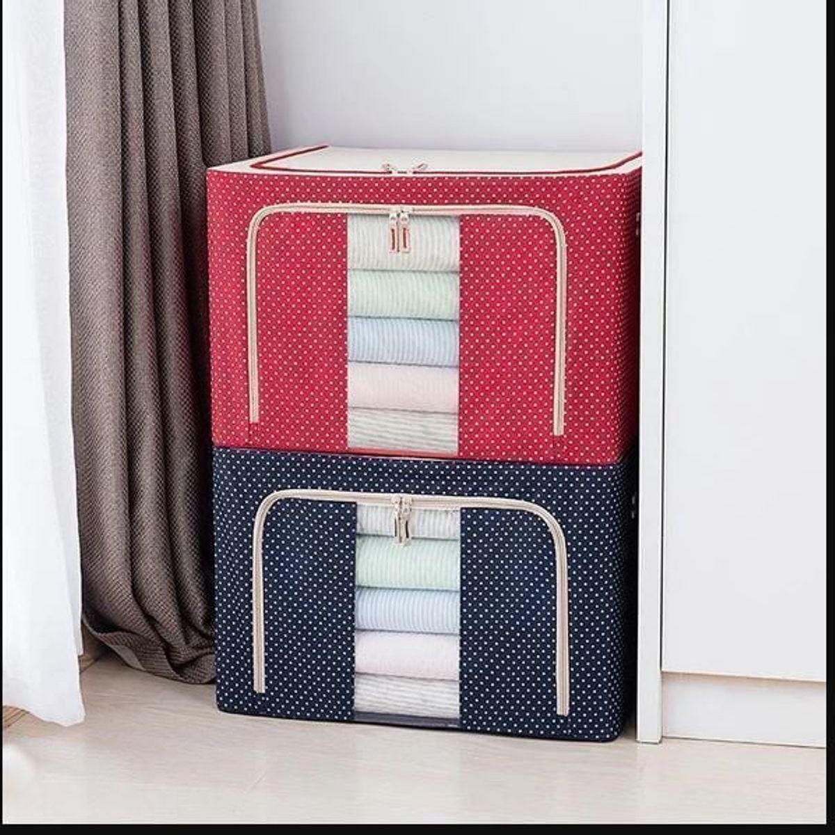 GENERICO - 3pcs Cajas de Ropa Plegable con Tapa Ideal para tu Armario