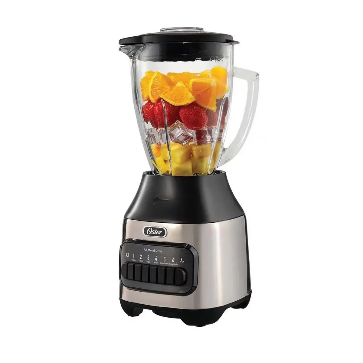 OSTER - Licuadora con vaso de vidrio y 6 velocidades Oster BLSTPEG-NPB