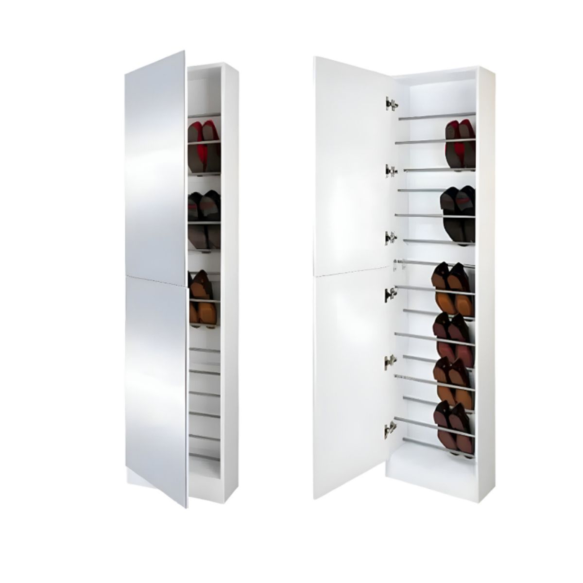 HOGAR & SPACIOS - HYS ZAPATERA EVANS 12 ZAPATOS BLANCO