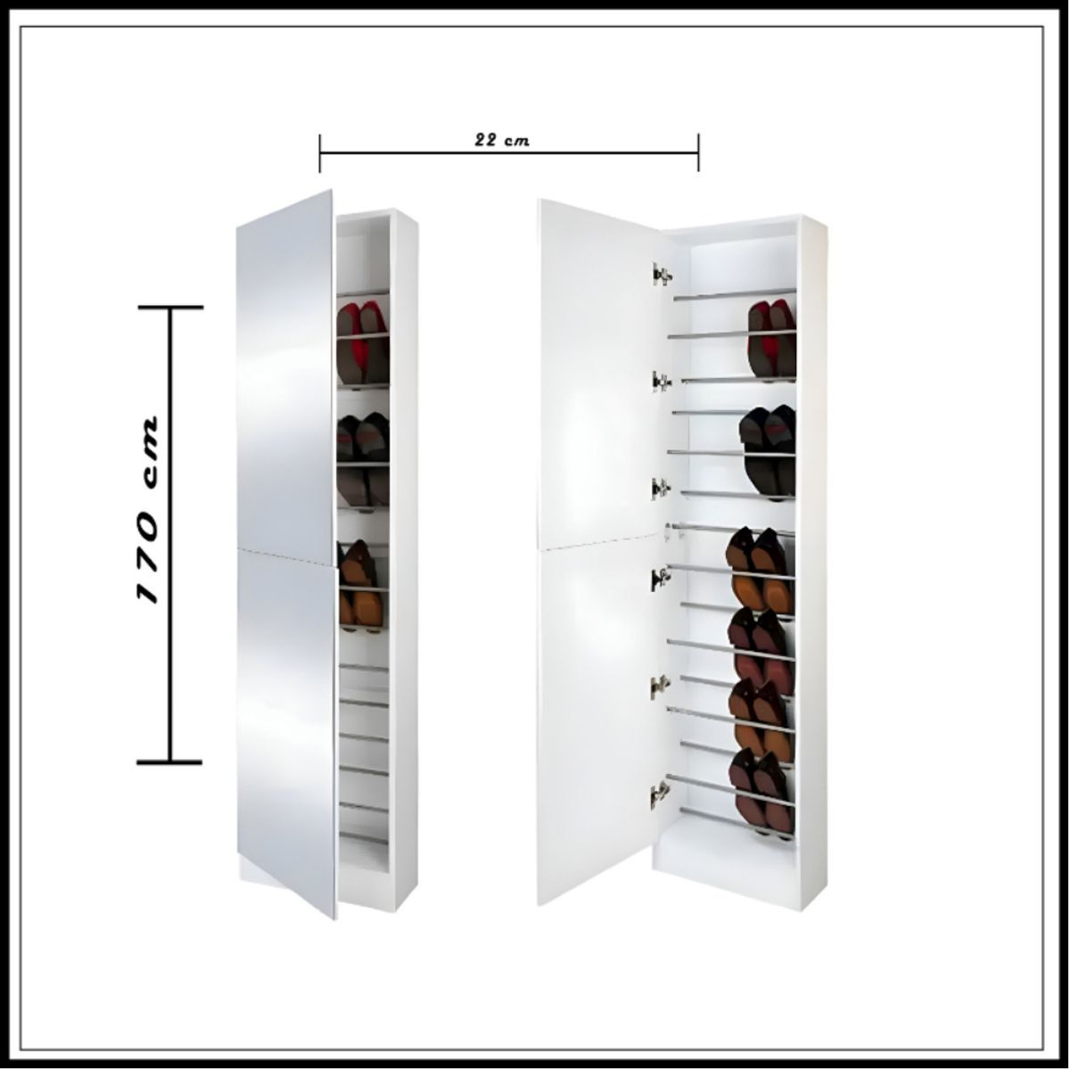 HOGAR & SPACIOS - HYS ZAPATERA EVANS 12 ZAPATOS BLANCO