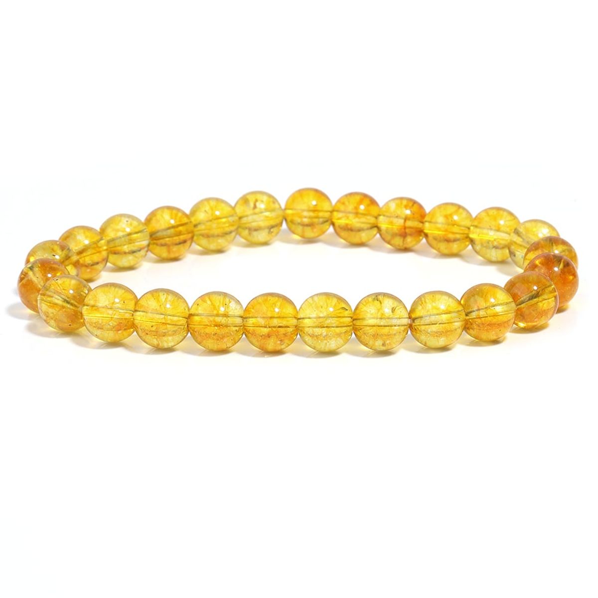 GENERICO - PULSERA DE PIEDRA PRECIOSA DE CITRINO NATURAL  PARA MUJER Y HOMBRE