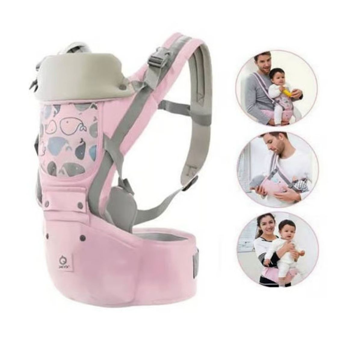 GENERICO - Canguro Para Bebé Ergonómico Ballena 3 en 1 Rosado